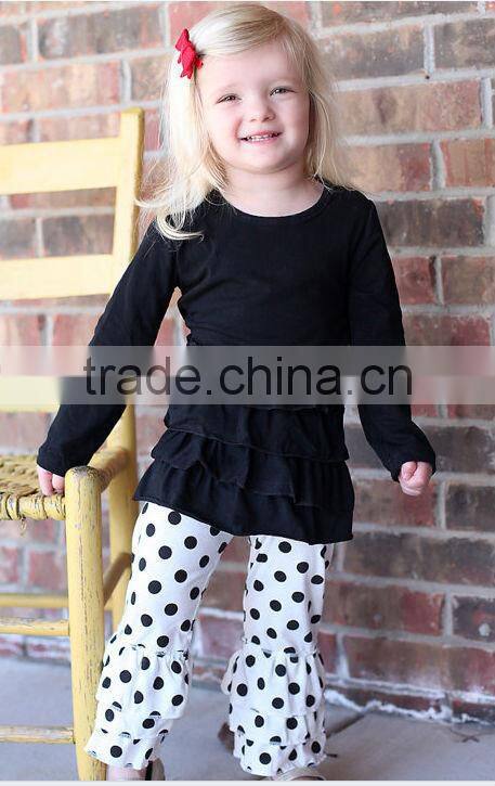 Lovely girls Tunic and Ruffled Legging Set Bunny pattern on top ruffle at the bottom Easter T-shirt &Tenths pants outfits