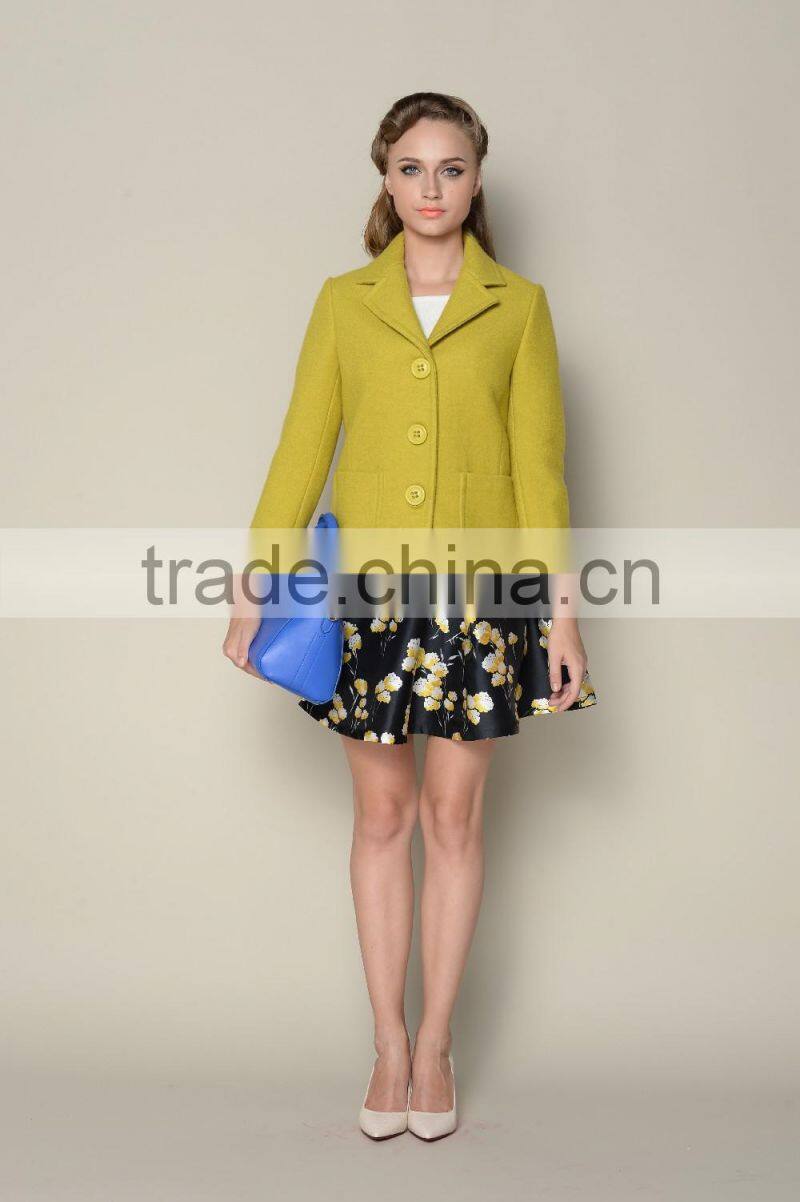 brand designer 2015 European style elegant plain coats and jackets woman