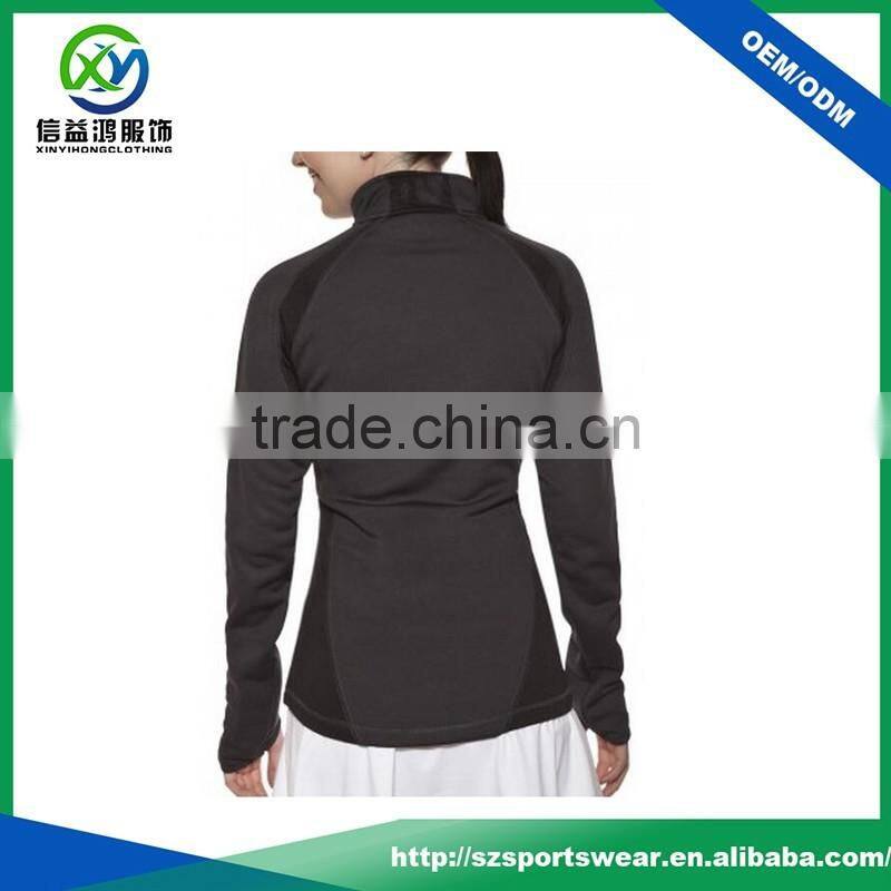 OEM 90% Polyester 10%Spandex Perfect Fit Dark Brown Women 1/4 Zip Pullover
