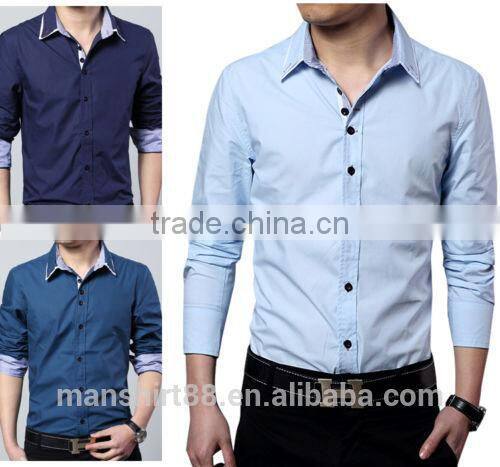 mens slim fit solid color button down collar dress shirt