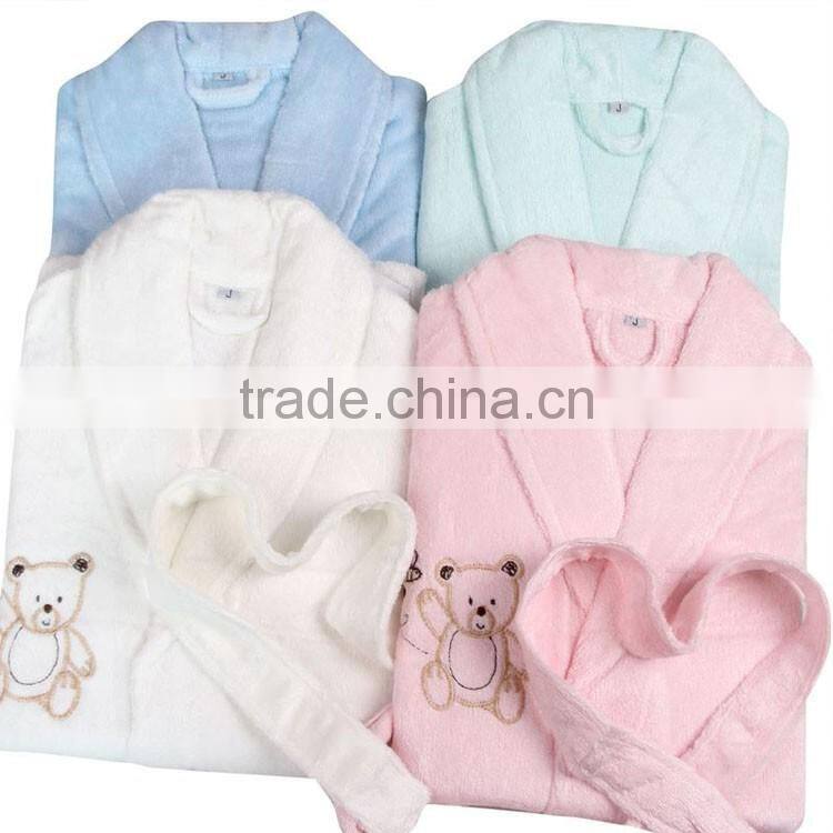 Soft kids hooded robe velour fabric and slippers