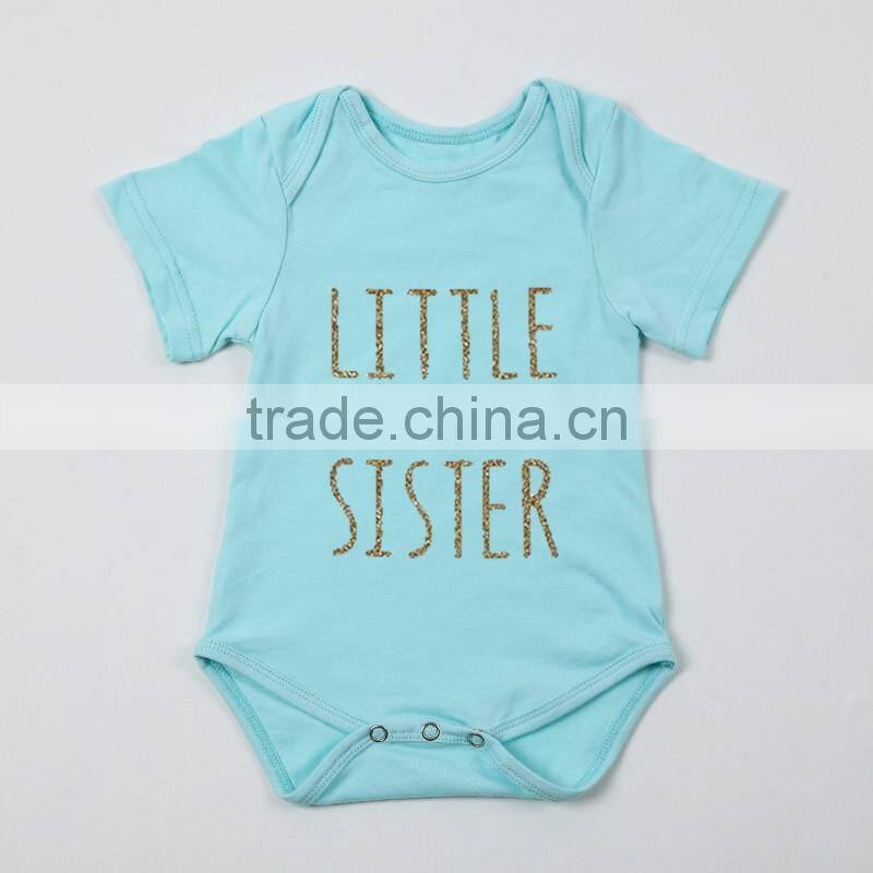 Summer 13 Colors Solid Color Gold Stamp Letters Designs Toddler Rompers For 0-24 Months In Stock