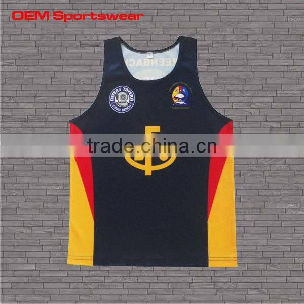 Best selling sublimation man's sports singlets