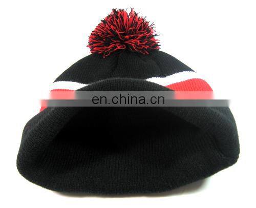 high quality grey knit acryl beanie hat 100% polyester fleece cap woven label