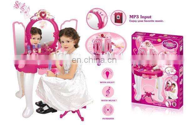 kids cosmetics set toys platform with light and musical