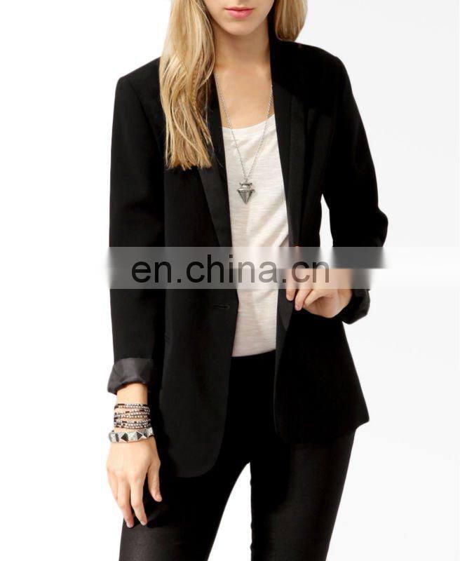 CHEFON Longline Satin Trim Jackets CFB0017