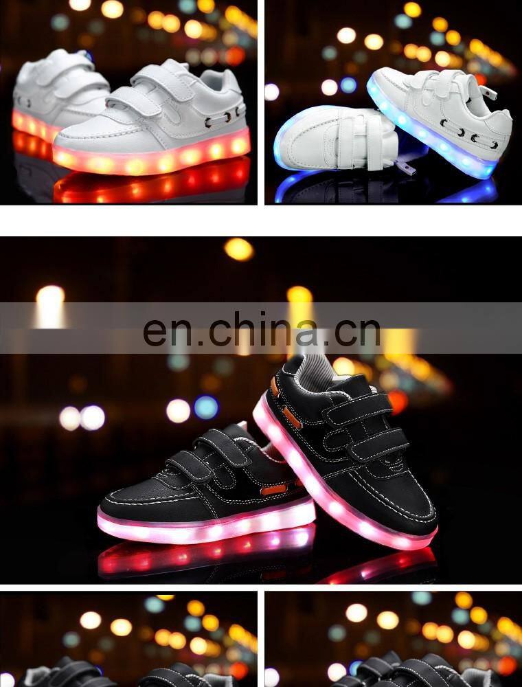 Factory wholesale new USB rechargeable kids LED luminous light shoes Children kids led shoes sneakers
