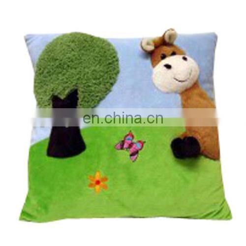 Kid's favourite cartoon giraffe and trees arts plush cushion pillow
