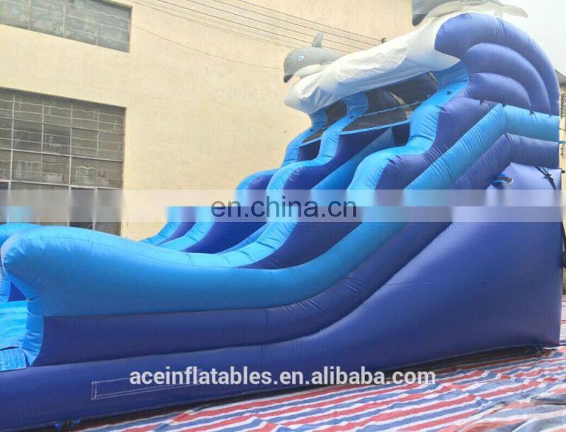 PVC,PVC tarpauline Material and slider,Castle Type big water slide pool