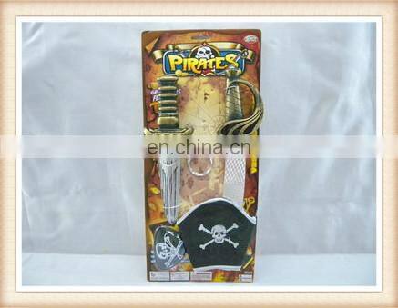 Kids Plastic Pirate play set sword telescope hook ring pirate toy