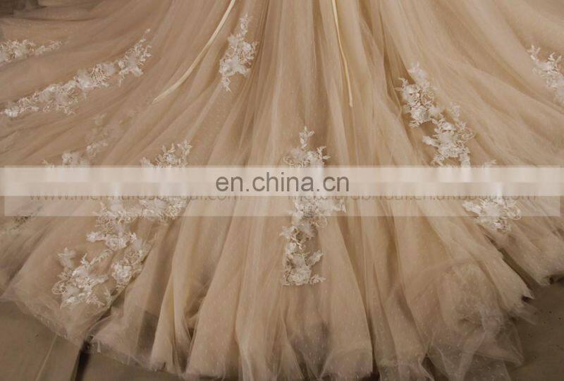 Fairy Heart Neck Mermaid Lace Handmade Flowers Wedding Dress Bottom Tulle With Jacket