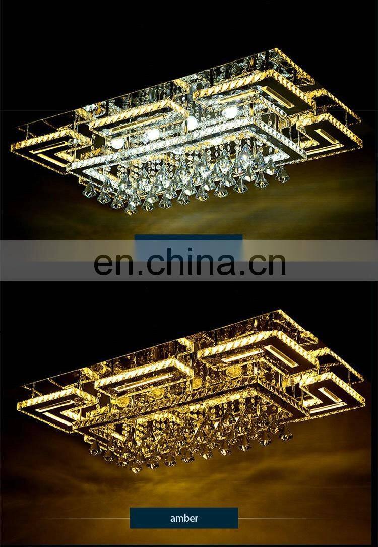 factory stock modern minimalist ceiling lamp Crystal rectangular lamp for bedroom dining room