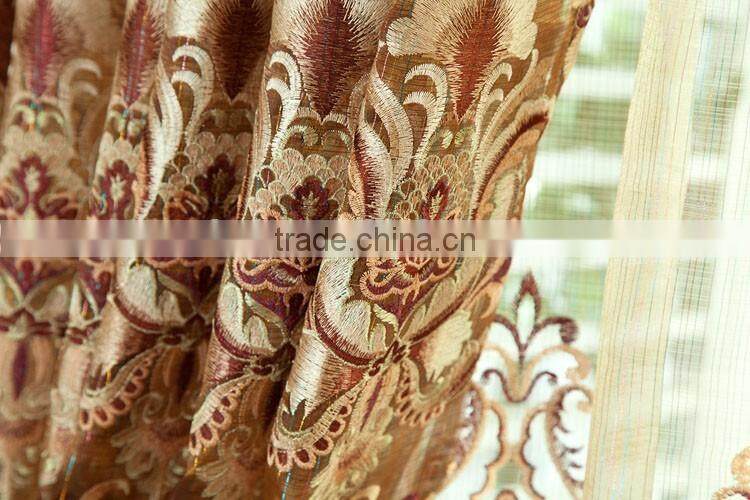 Beautiful 100% polyester jacquard linen outdoor balcony curtains