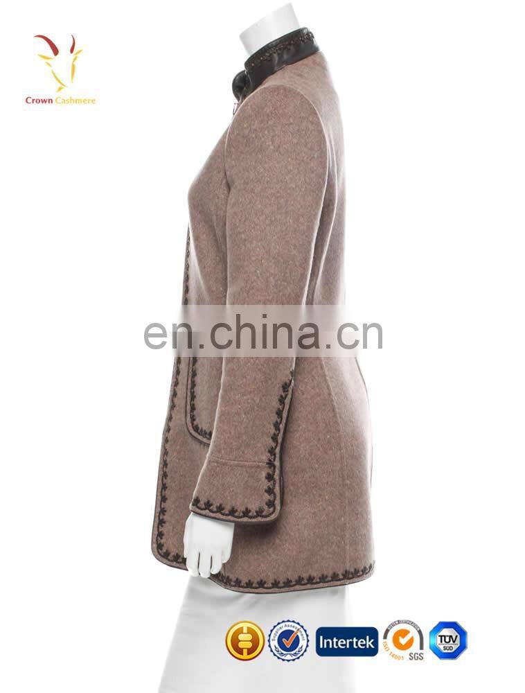 Ladies Cashmere wool blend long coat overcoat