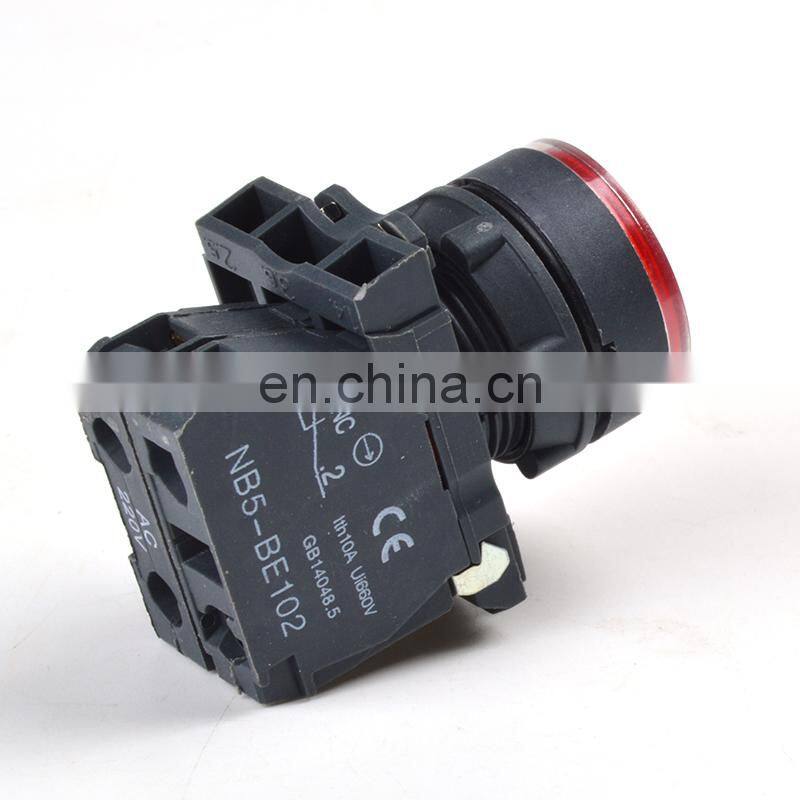 22mm Waterproof illuminated LED Round Push Button Switch with Neon light SB5(LA68S XB5) -AW33B5 1NO 1 NC AC DC24V/AC220V