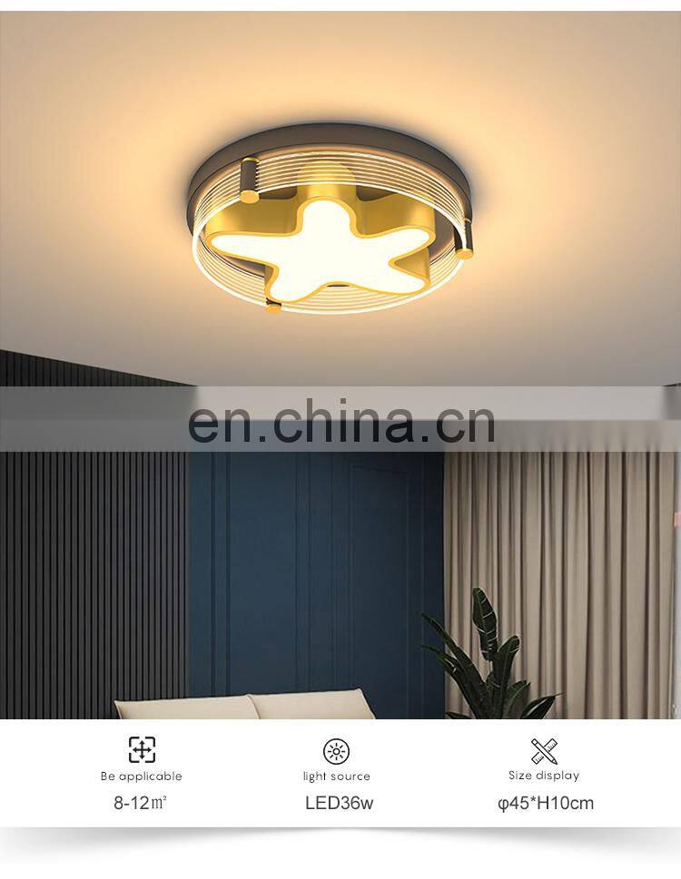 New Product Decoration Indoor 36W 48W Round Star Bedroom Iron Acrylic Modern LED Ceiling Lamp