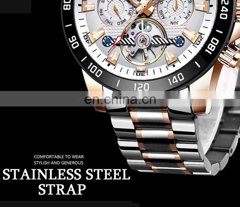 LIGE 10034 Mens Quartz watch Automatic Mechanical Wristwatches Stainless Steel Watch Mens