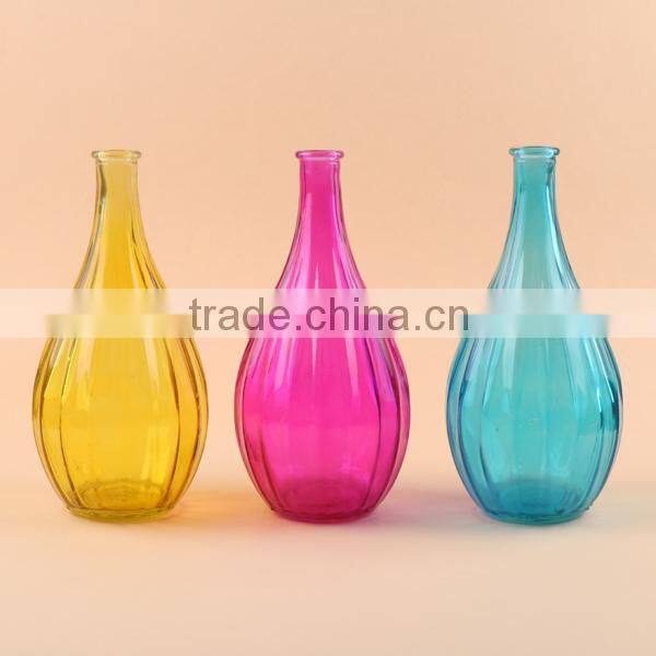 colorful stripe glass flower vase
