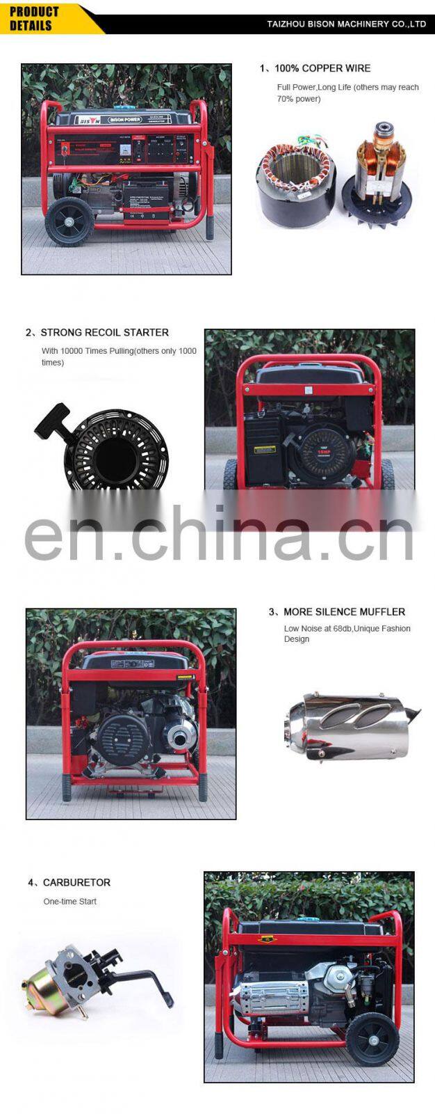 BISON CHINA 5000 watt Generator 3 Phase 380v 50hz Air Cooled Electric Gasoline Generator 5kw