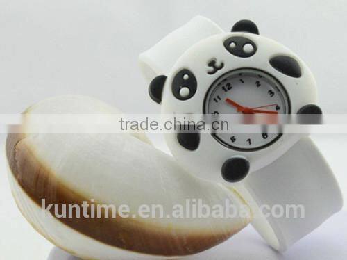 Hot kids slap watch with cute panda design japan quartz movt