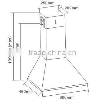 china supplier classic stainless steel range hood