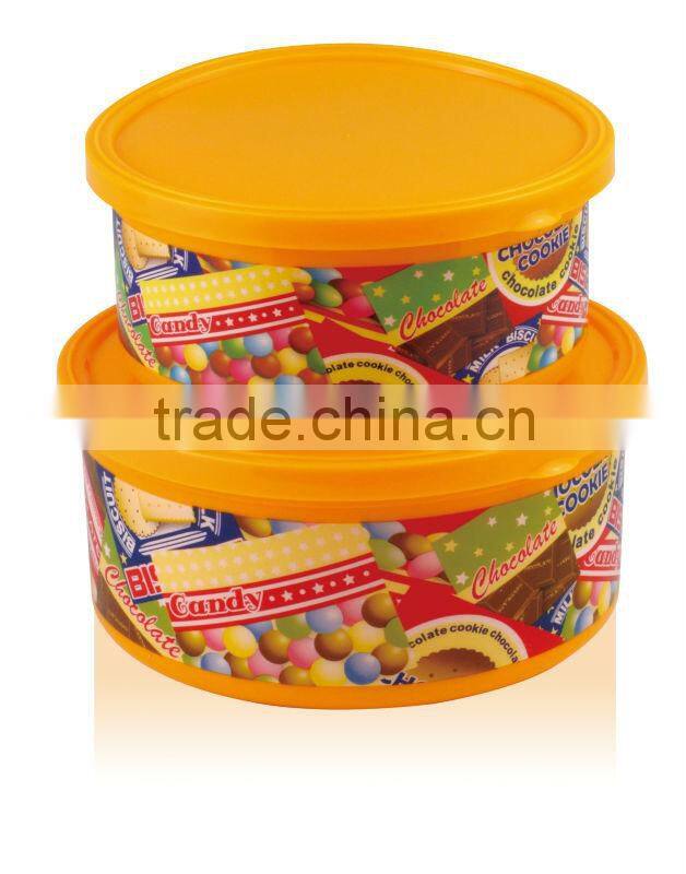 round plastic container/ plastic snack box