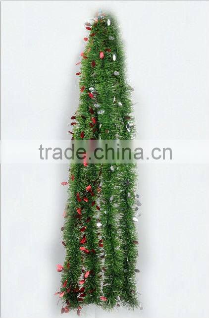 Tinsel Garland With Green Leaves and Red Fruit