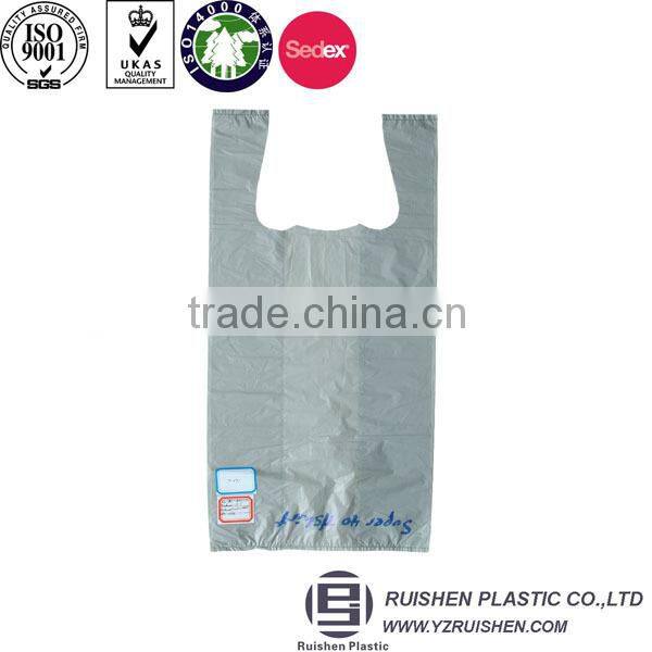 Virgin HDPE Transparent Film T-shirt Packing Bag For Foods