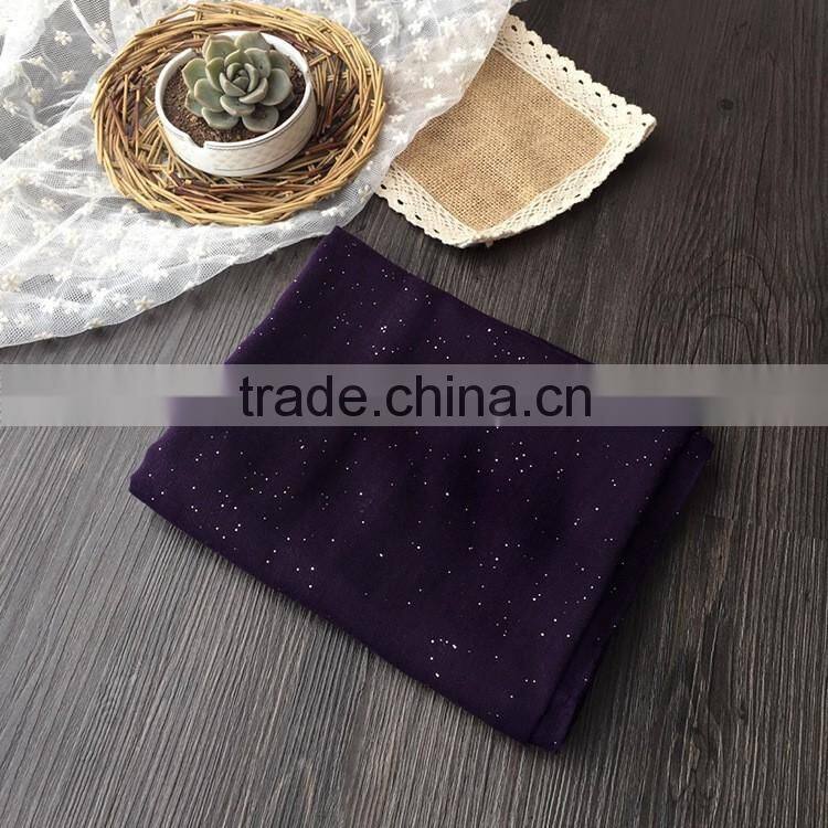 Wholesale Fashion Hot Popular Sprinkling Silver Women Plain Cotton Muslim Hijab