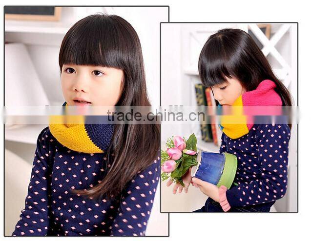 Korea Fashion Colorful Circle Loop Girl Winter Knitted Scarf