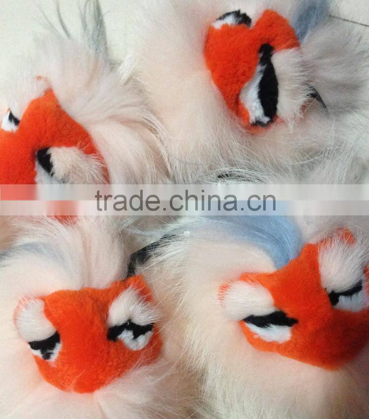 New Arrival Bag Phone Carkey Ornaments Monster Style Real Racoon Fur Leather Key Rings