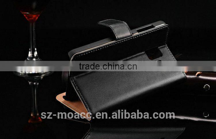 High Quality stand wallet leather case for lenovo a850