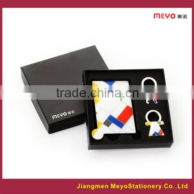 Unbreakable mirror and lovers key chain business gift set2015 hot sales,fashion