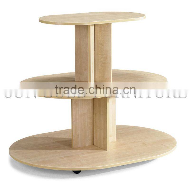 5 Tier Round Wooden Display Table Stand for Clothing Store(SZ-WDR004)