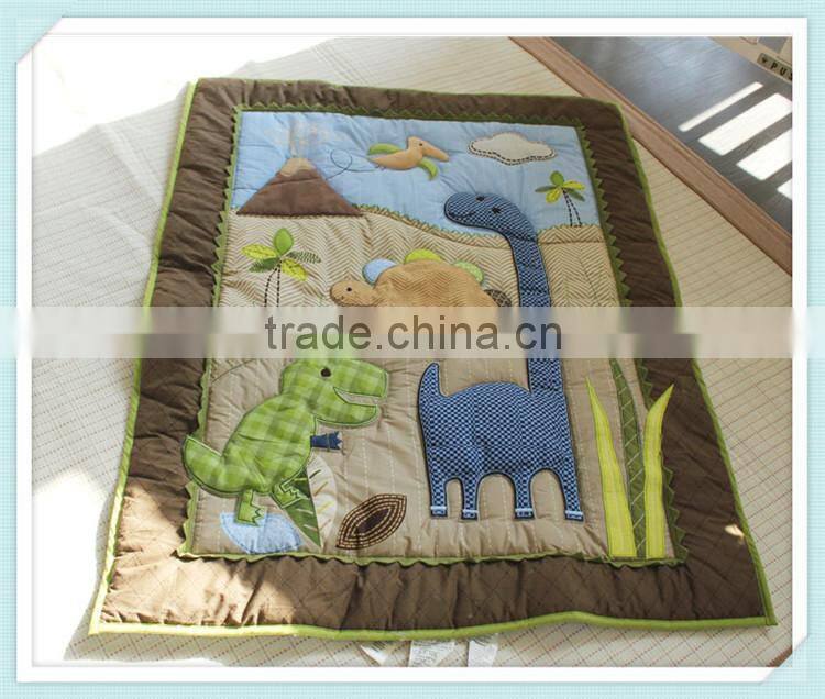 emboidery baby boys dinosaur bedding set crib bedding set from professional manufacturer