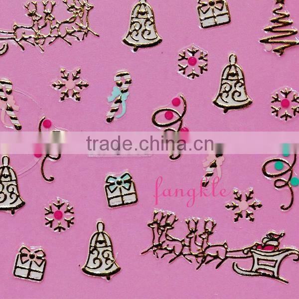 Hotselling 3D christmas nail art sticker