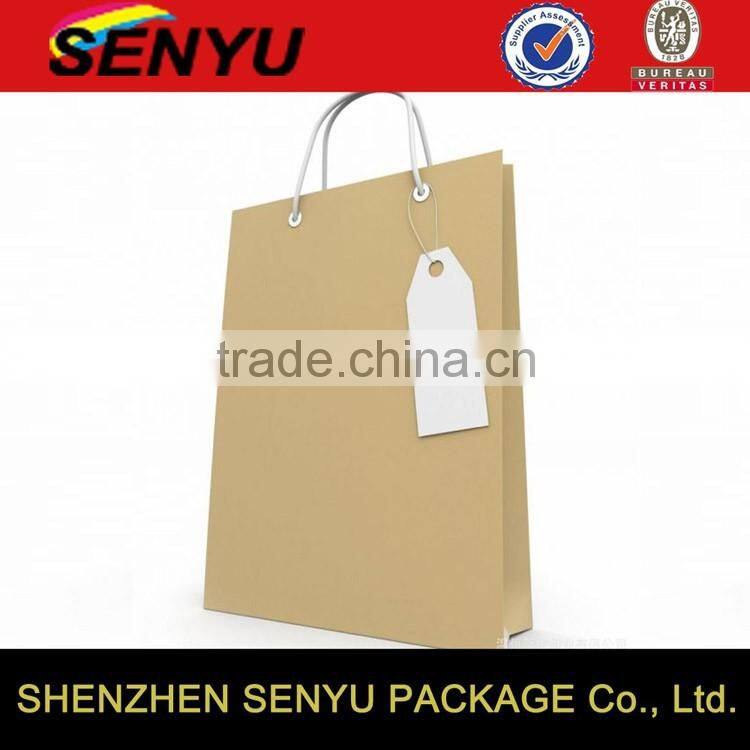 China Recyclable Luxury Brown Paper Bag for Christmas Gifts