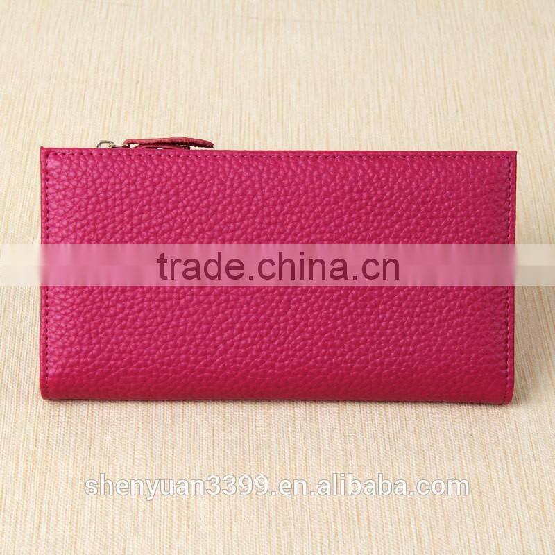 2016 Hot sale Simple custom logo original design handmade wallet large capacity women purse multy function zipper bag