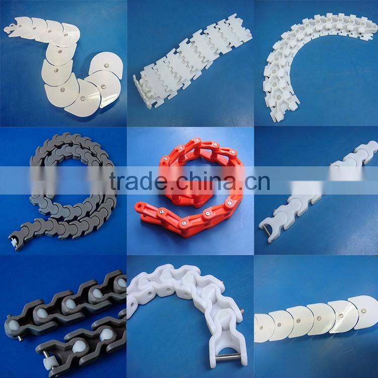 Food industry flexible plastic slat bottle chain conyers cnc machining plastic pom transmission chains