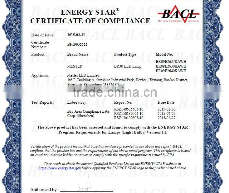 3000K Energy star rated LED BR30,1020lm,14w dimmable LED BR30 bulbs,UL/CUL certified,LM79/LM80 test reports available