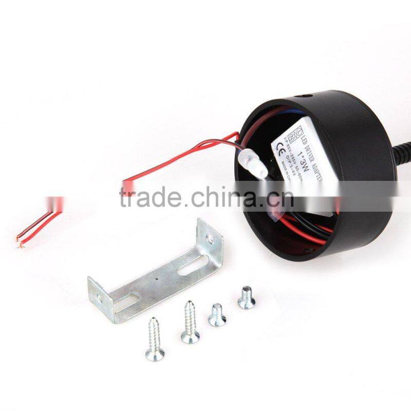 Facotry SALE 3W led wall sconce light for hotel indoor lighting with flexible gooseneck