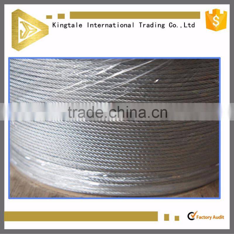 Competitive price 1x19 8mm 10mm 12mm Galvanized 316 Stainless Steel Wire Cable