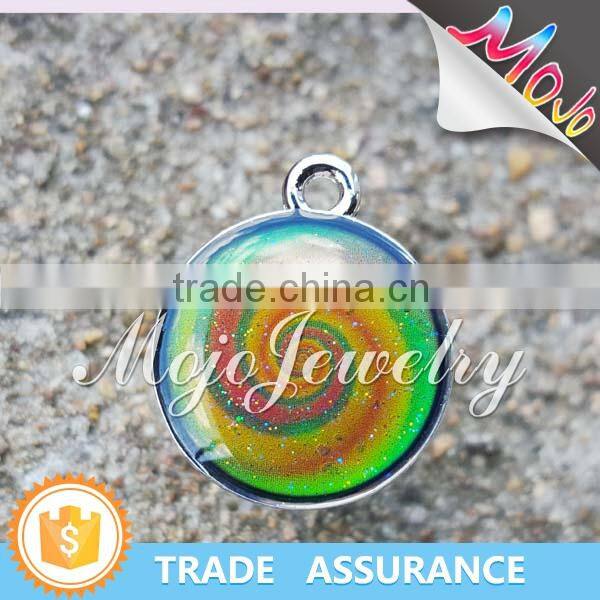 Round Imitation Rhodium Plating Glow in The Dark with Printed Chinese Symbols Wholesale Charms