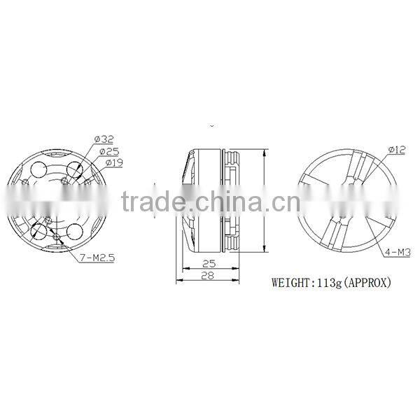 Maytech dynamic balanced 4628 580KV Brushless Outrunner motor for drone with camera professional