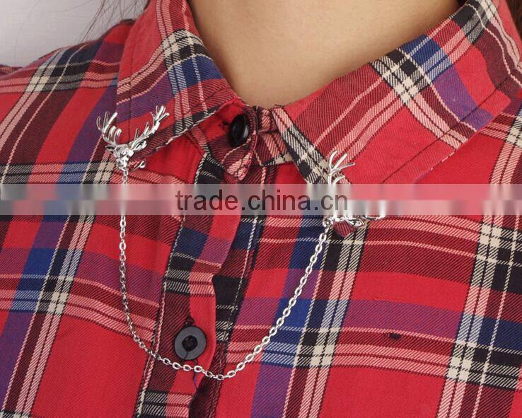 Antler Sweater chain clips Cardigan clips collar clips Gold sweater guard brooch