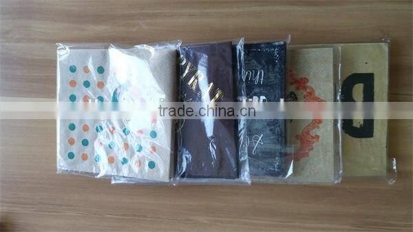 Natural Color Disposable Printed Lenchon Napkin/kraft brown napkin paper