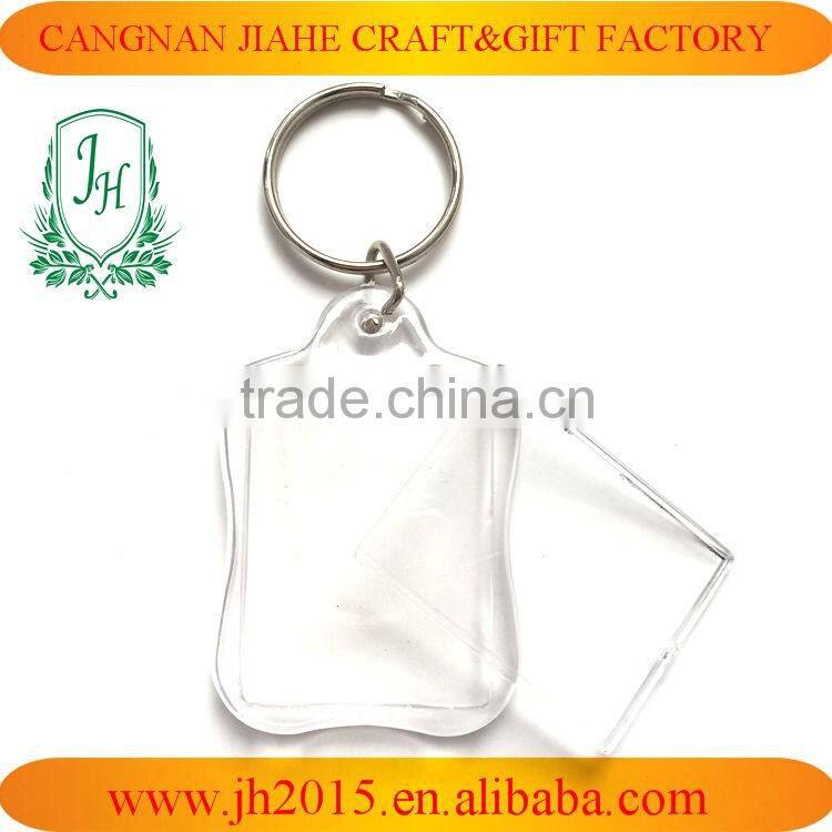 Customized OEM Promotional Plastic Acrylic blank keychain/picture photo PS key chain/keyring