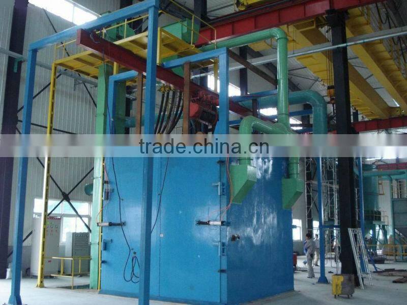 Double Hook Hanger Hoisting Type Sand Blasting Machinery/Wheel Blasting Machine