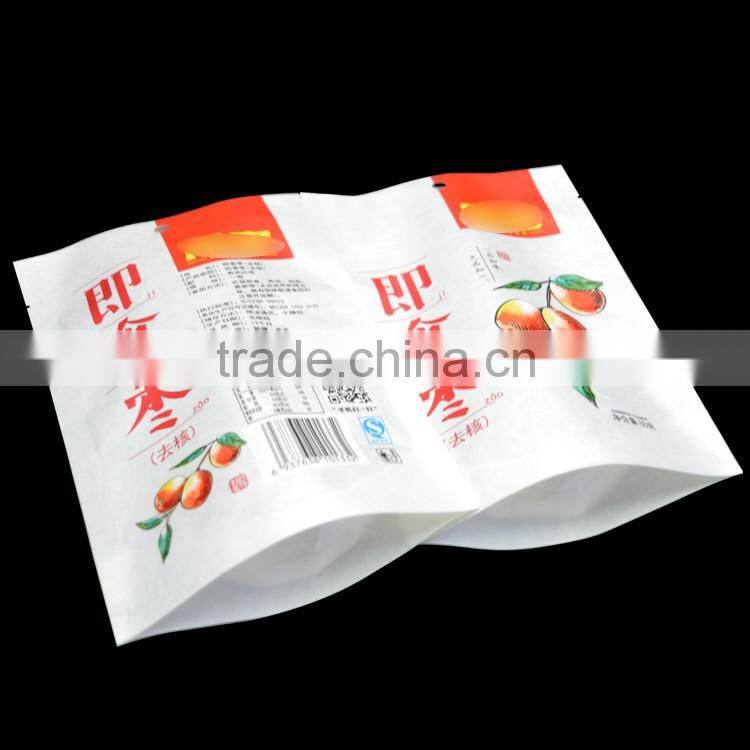 custom printed food grade vacuum paper laminated stand up pouch