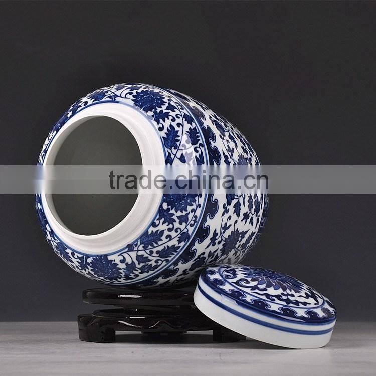 Blue and white coffee sugar tea jars made in Jingdezhen